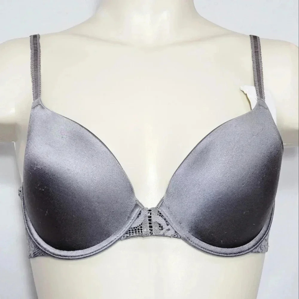 36B Maidenform 7175 90th Anniversary Push Up Underwire Bra Gray New with Tags C